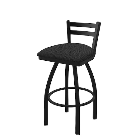 Holland Bar Stool Co 30" Low Back Swivel Bar Stool, Black Wrinkle, Graph Coal Seat 41130BW018